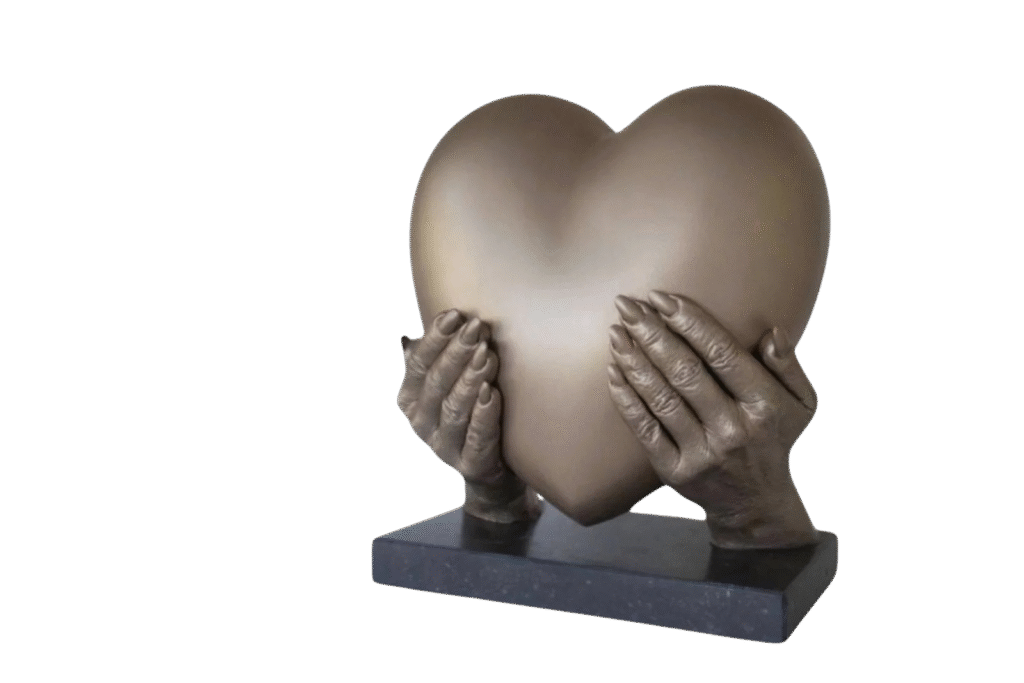 Hart urn speciaal ontworpen en vervaardigd op maat en naar wens
